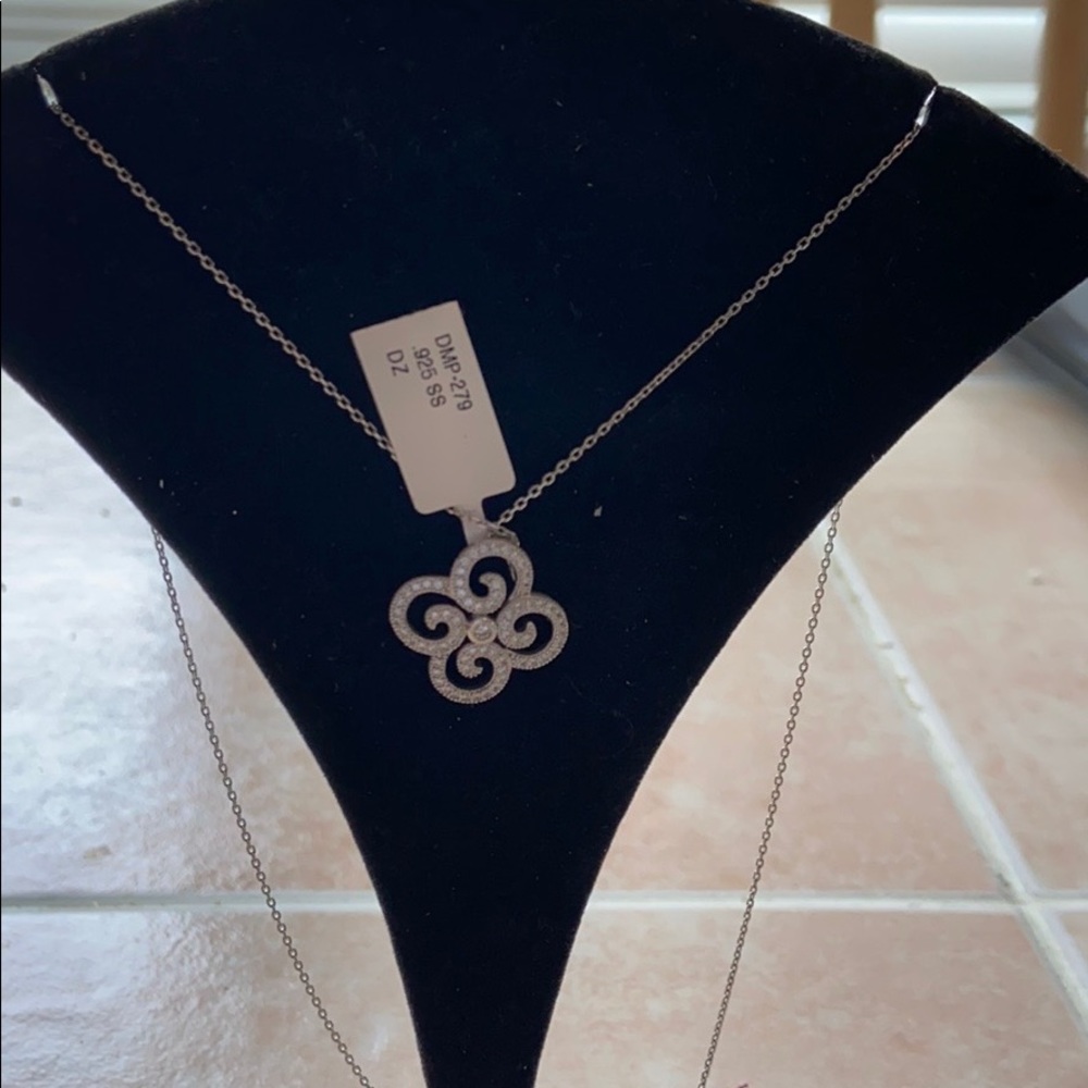 Sterling Silver and CZ Pendant on SS 18” Chain